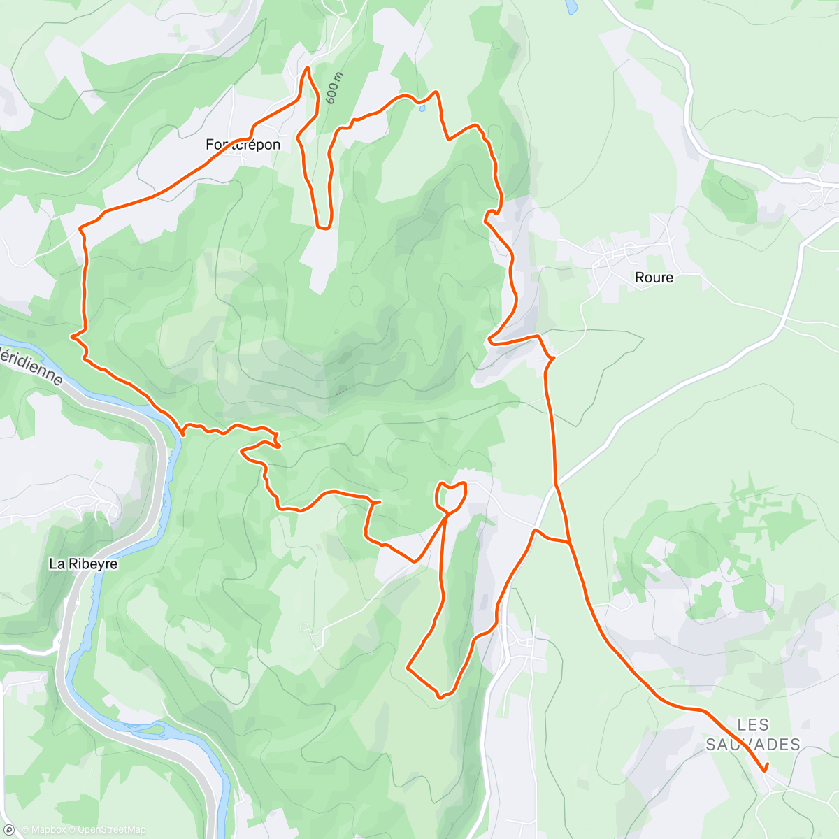 Map of the activity, Reprise du vélo après une semaine ça fait du bien