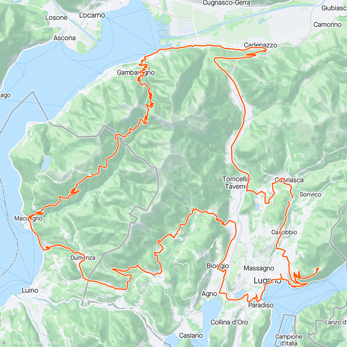 アクティビティ「Alpe di Neggia, Malcantone e Brè☀️」の地図
