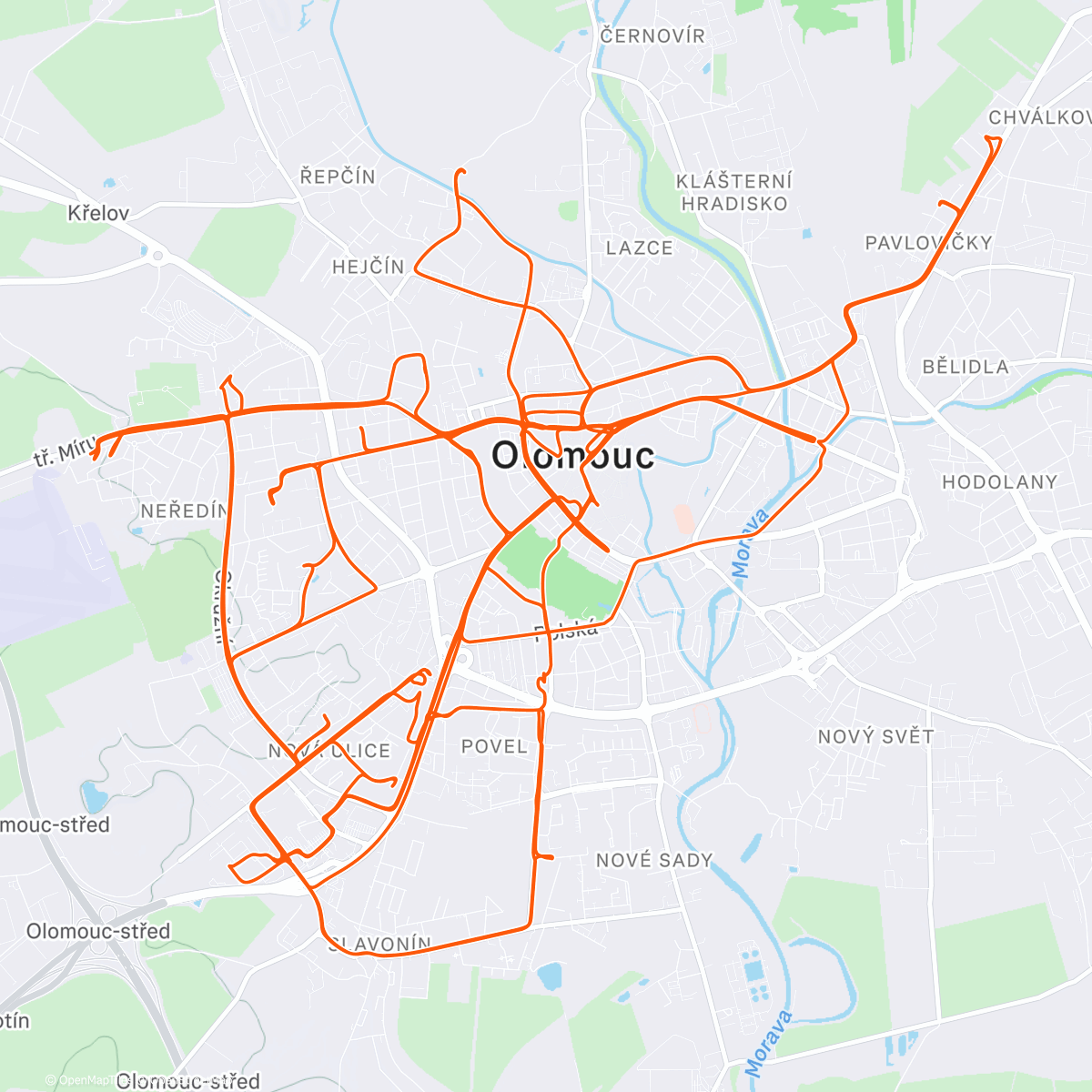 Map of the activity, Projekt Olomouc #121