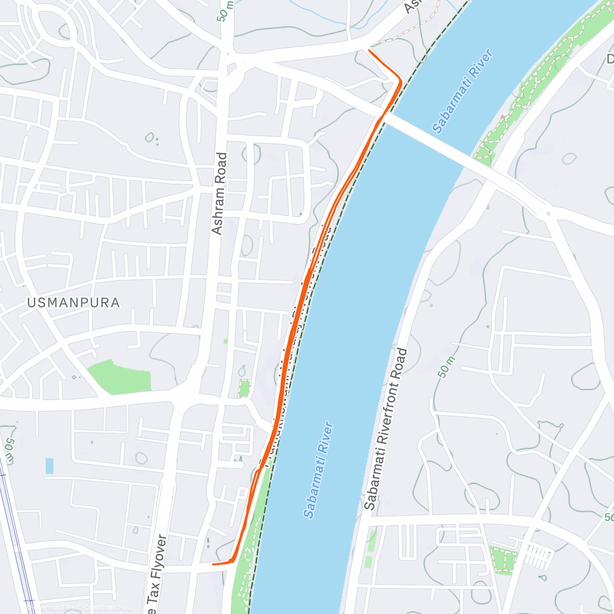 Map of the activity, intervals 12x400m. AU Jaipur marathon promo run