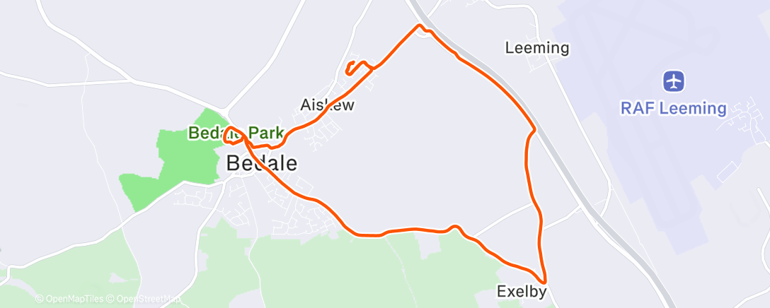 Map of the activity, Easy and strides with Nick