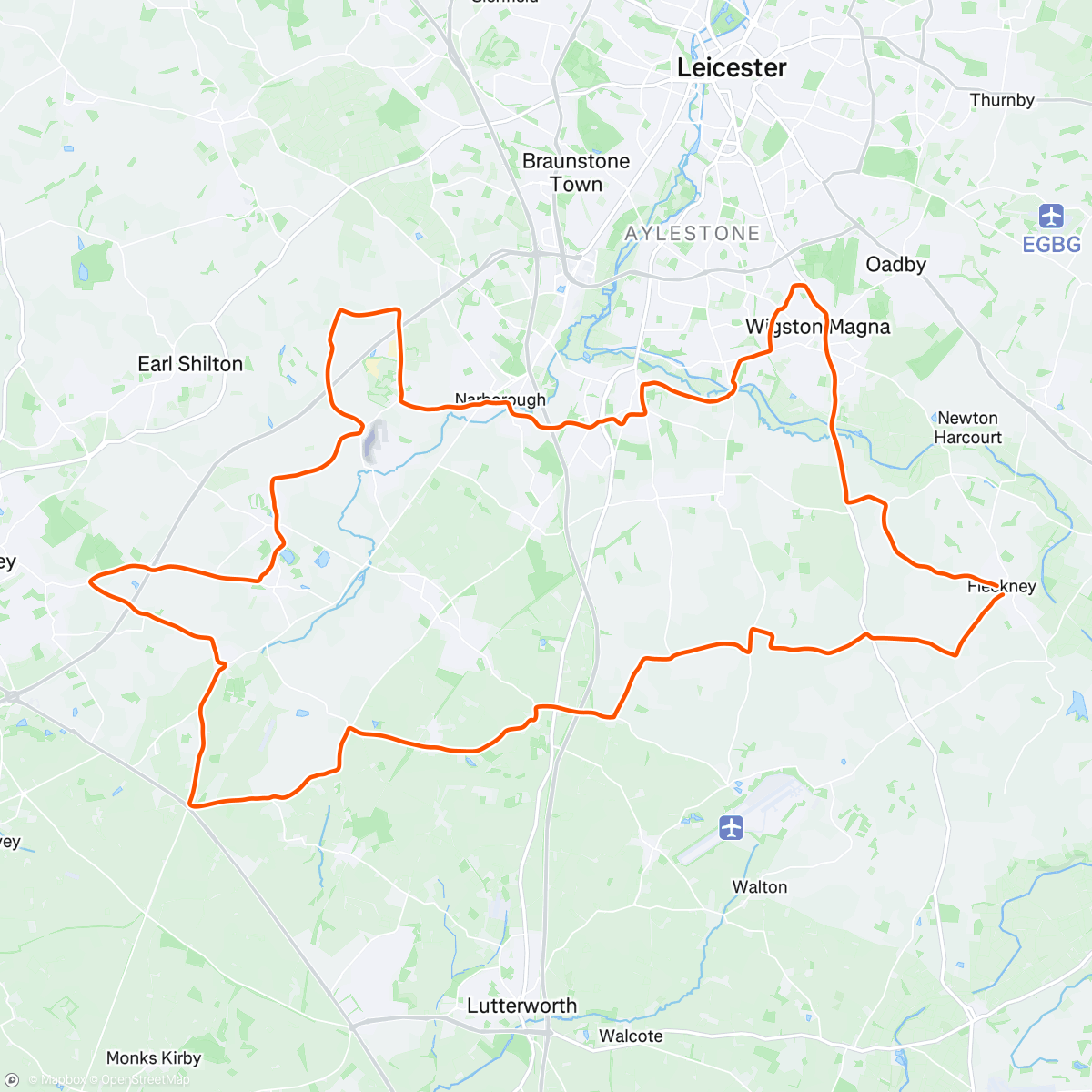 Map of the activity, Ratae Mince Pie Ride