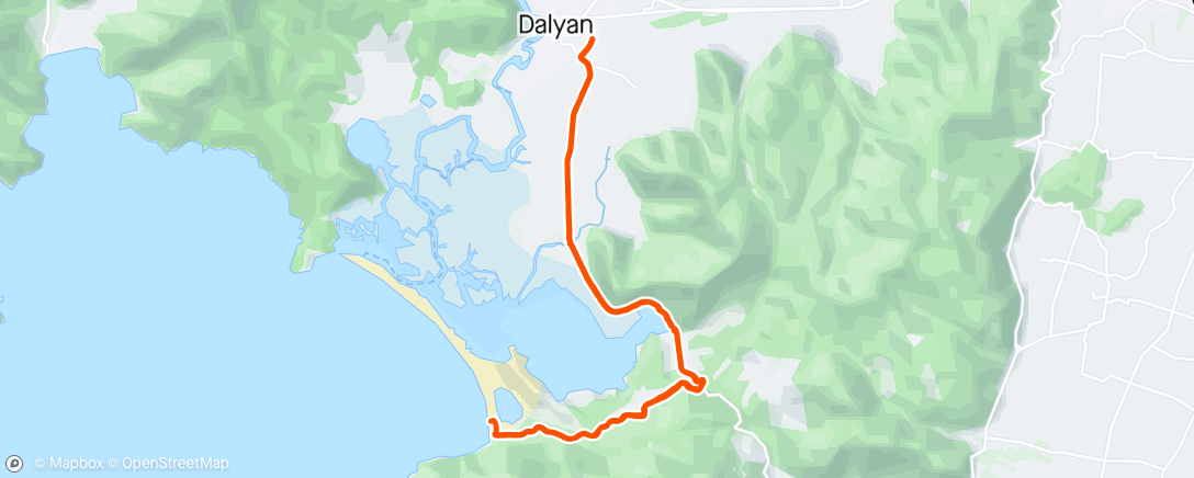 Map of the activity, Beach and back