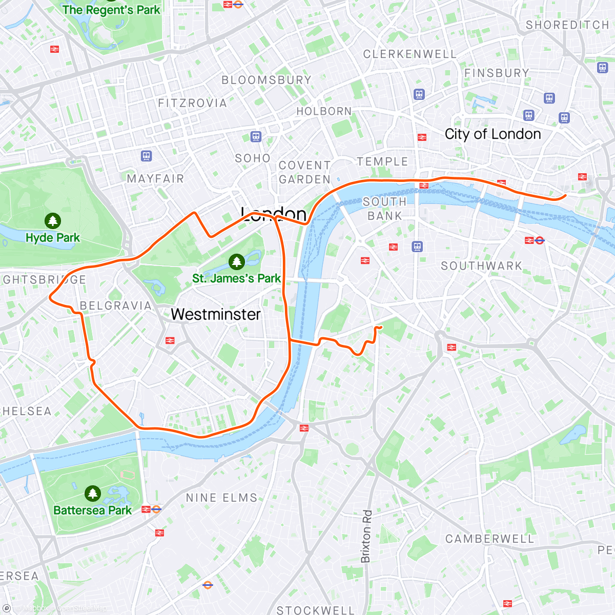 Map of the activity, Zwift - Greater London 8 in London