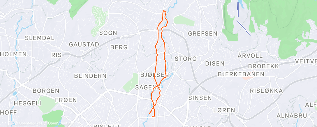 Map of the activity, Lunch Run