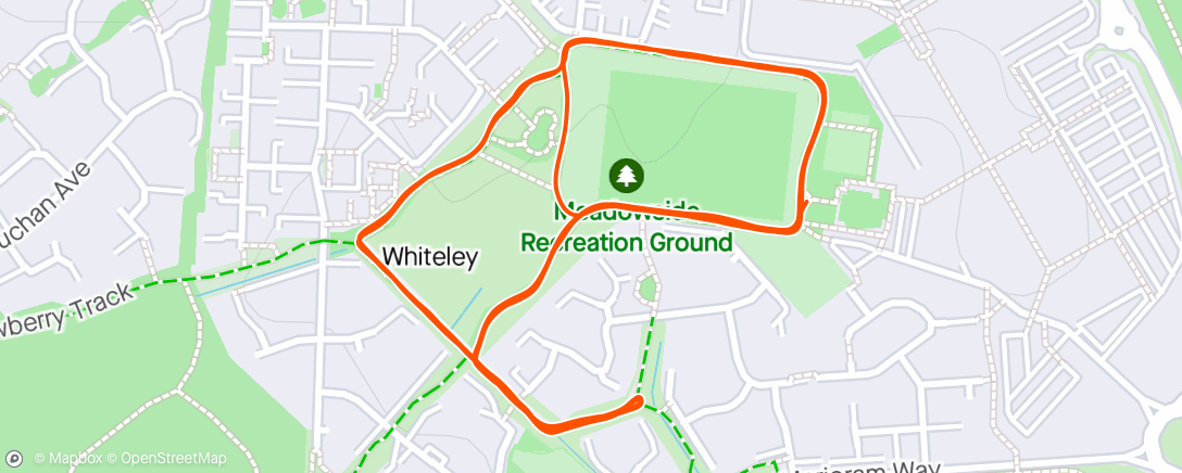 Map of the activity, Whiteley parkrun