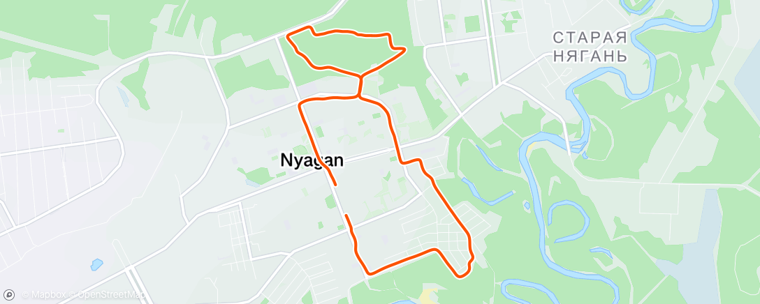 Map of the activity, Evening Run