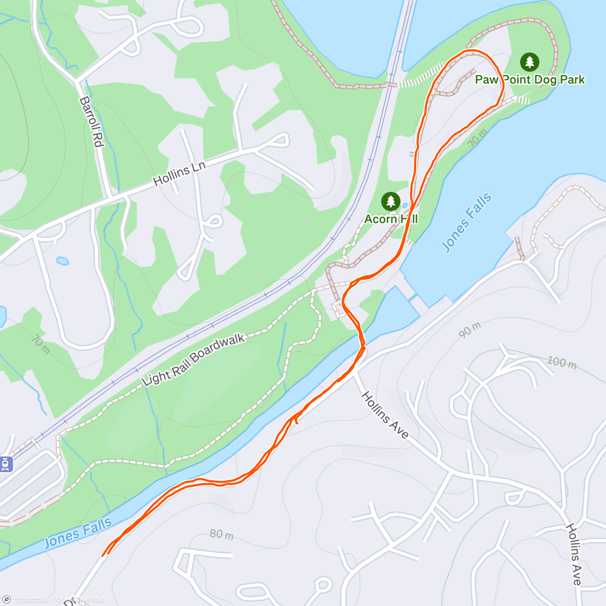 Map of the activity, Family hike to the park