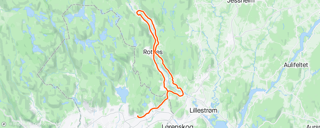 Map of the activity, Hakadal med CX og punktering