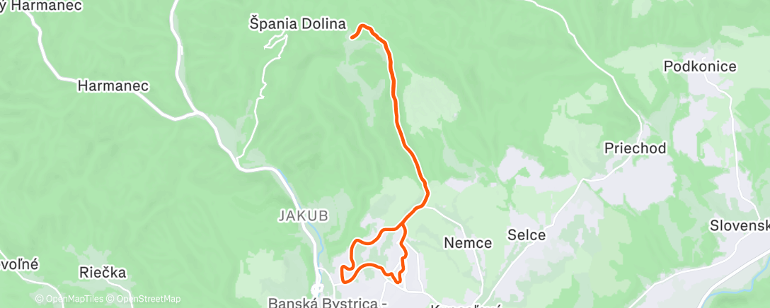 Map of the activity, Afternoon Run