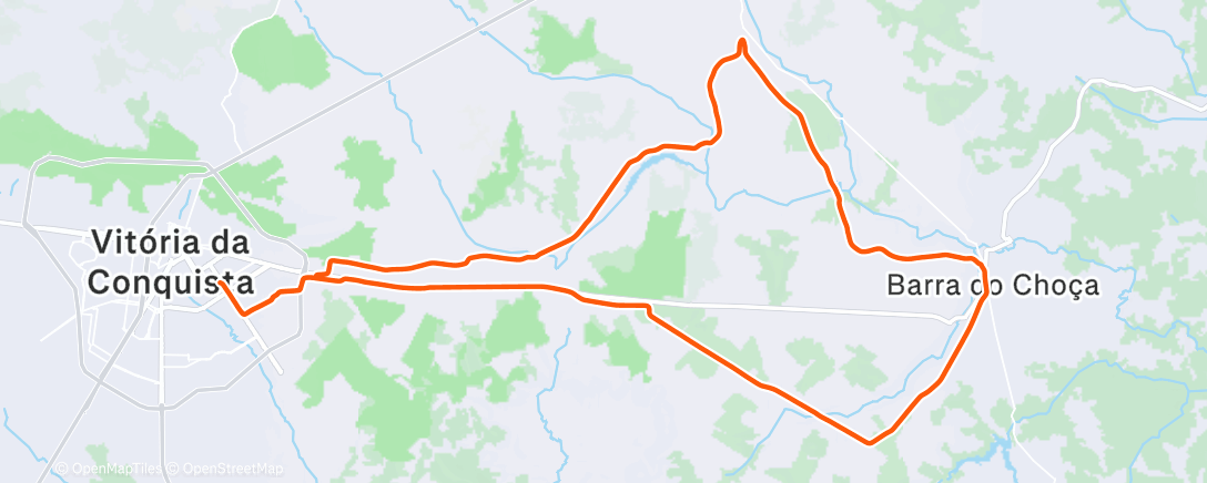 Map of the activity, Pedalada de bicicleta elétrica matinal