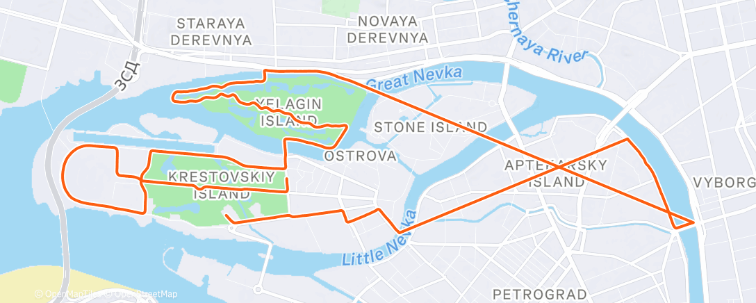 Map of the activity, Утренний забег