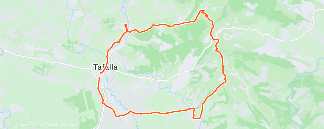 Map of the activity, Bicicleta de montaña por la tarde