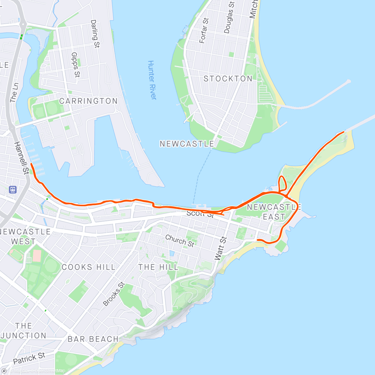 Karte der Aktivität „Newcastle Marathon”