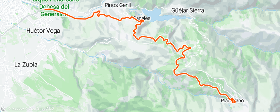 Map of the activity, Sierra Nevada #15B