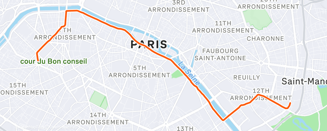 Map of the activity, Retour entraînement