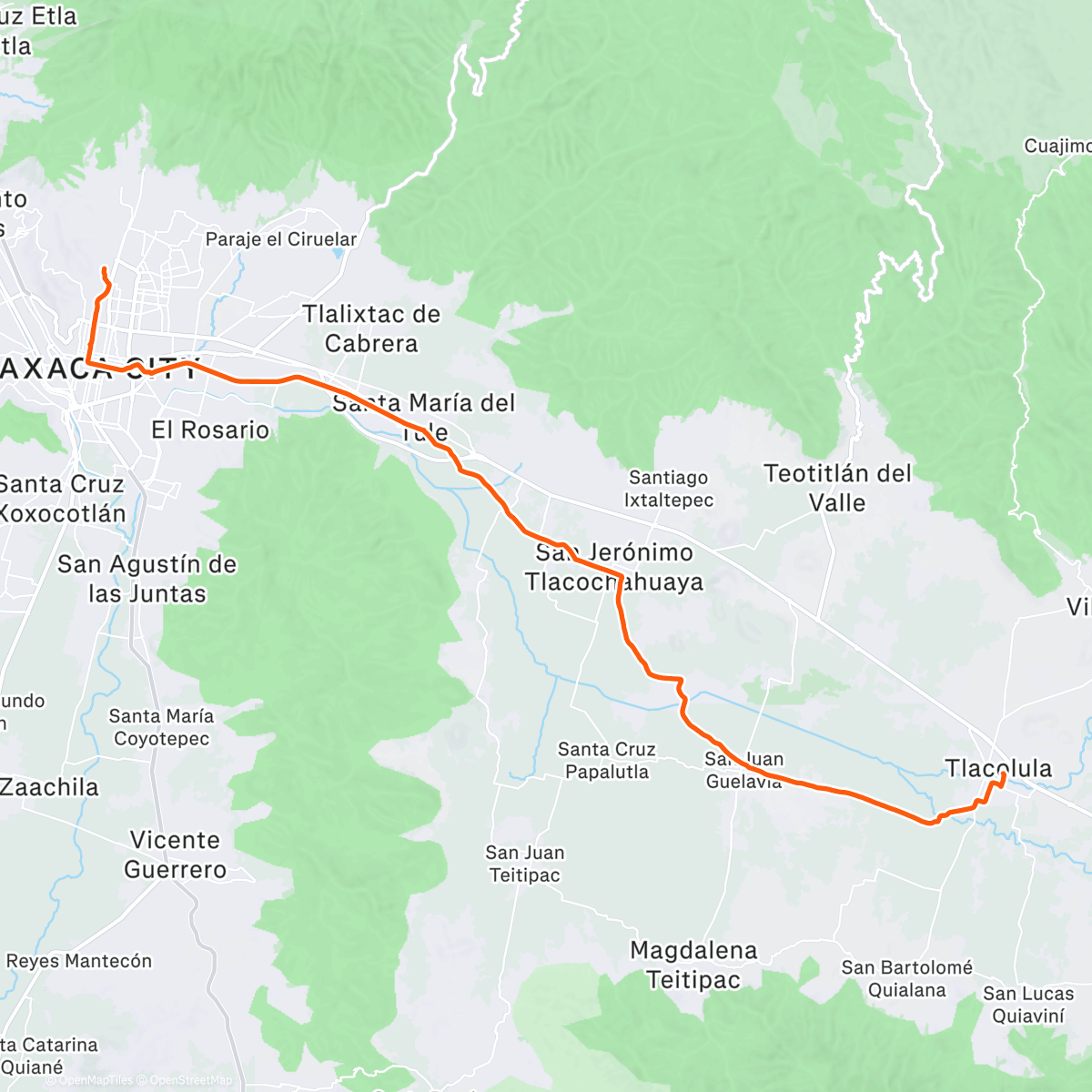 Map of the activity, Sierra Norte Loop Day 1