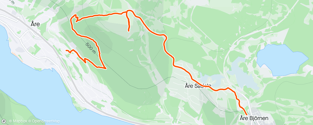 Map of the activity, Afternoon Run