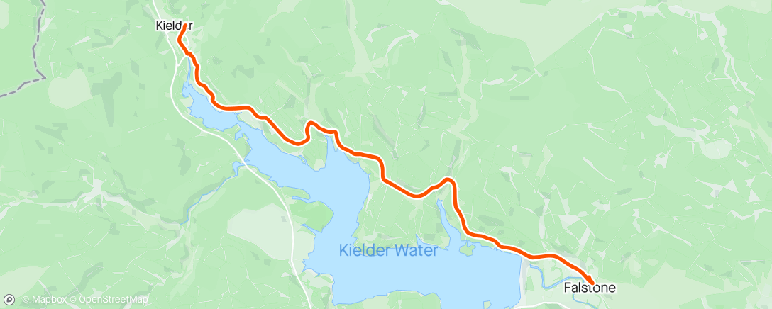 Map of the activity, Kielder Warmup