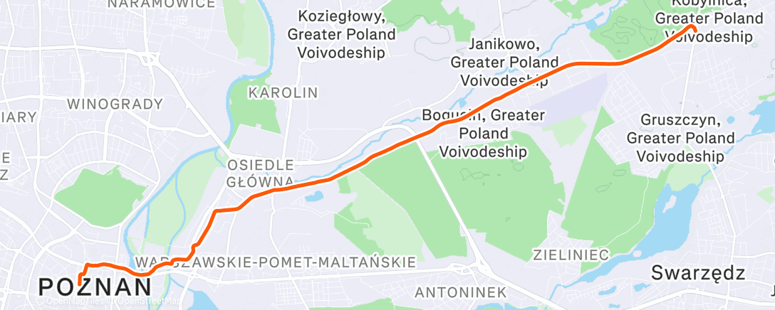 Map of the activity, Afternoon Ride