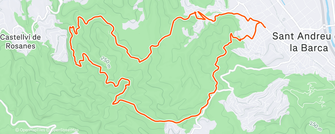 Map of the activity, Carrera de montaña matutina