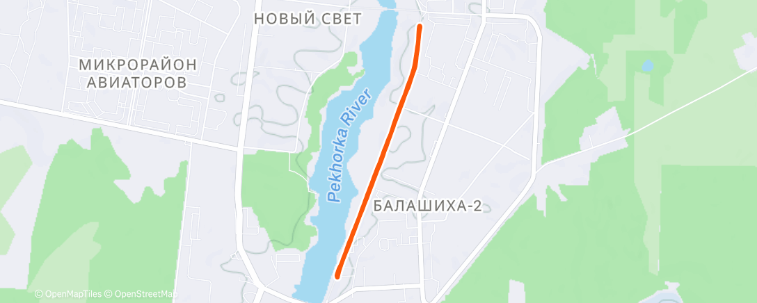 Map of the activity, Morning Run