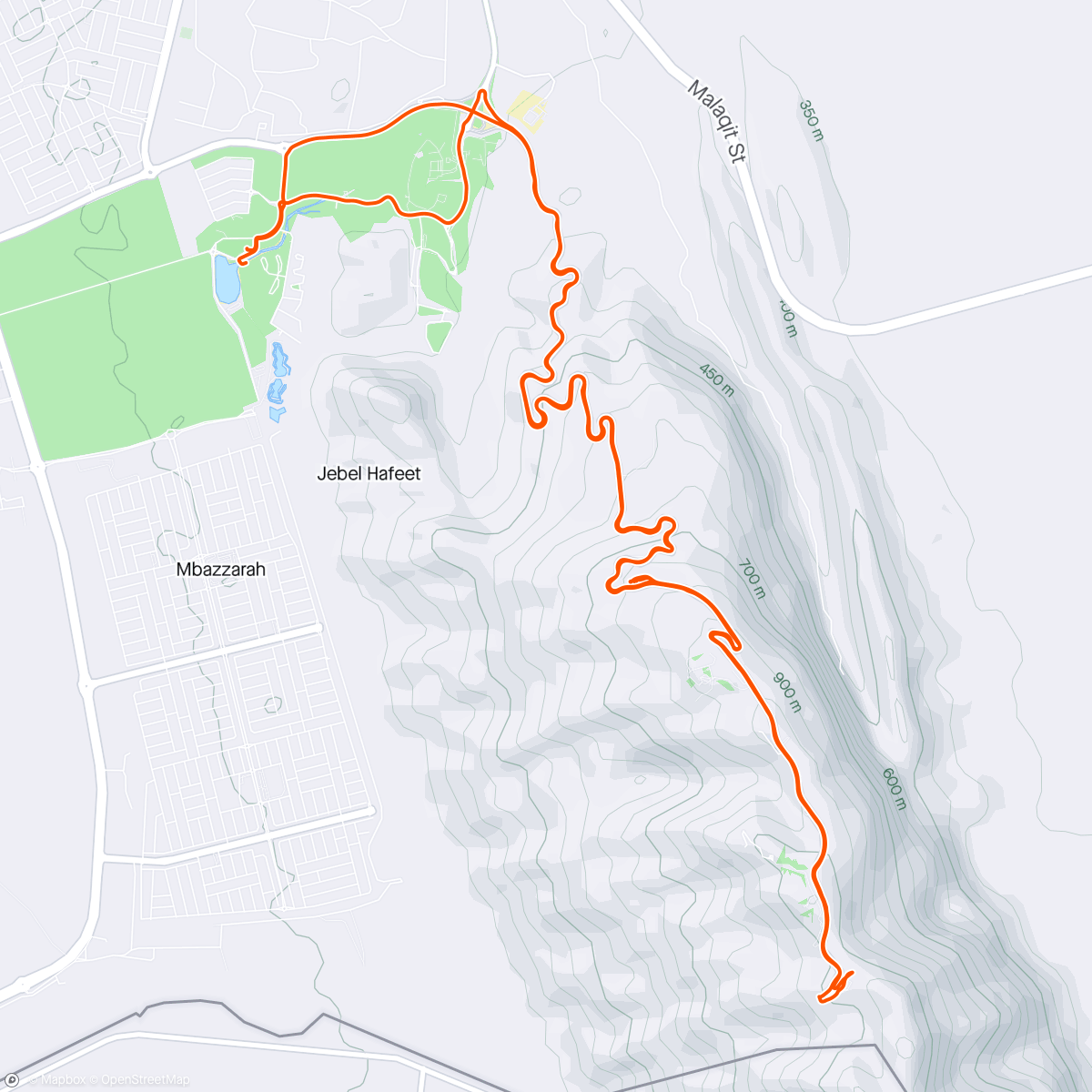 Карта физической активности (Jebel Hafeet social)