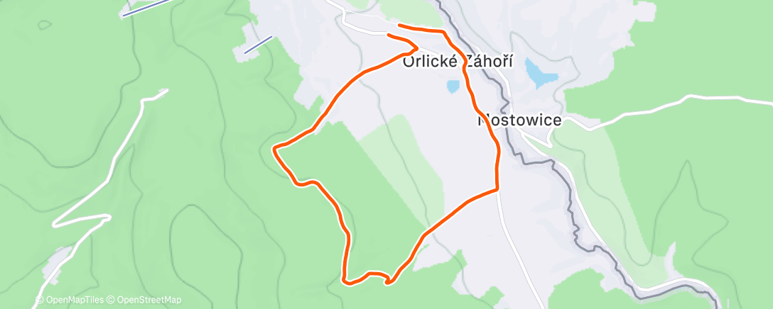 Map of the activity, Evening Trail Run