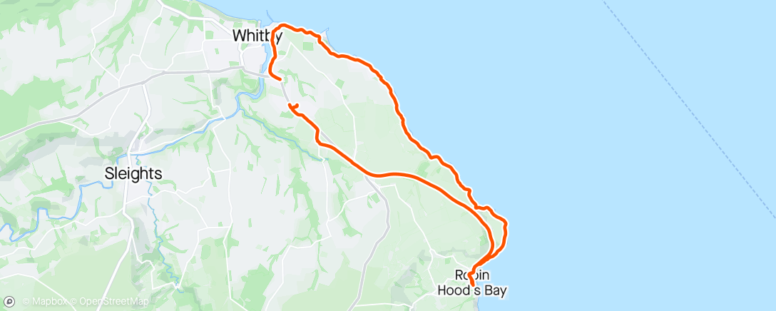 Map of the activity, Cleveland way walk