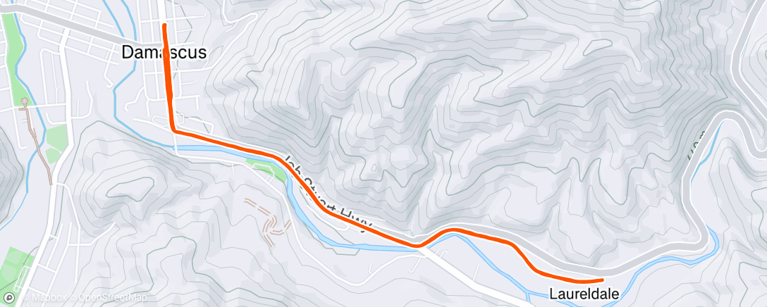 Map of the activity, Evening Run