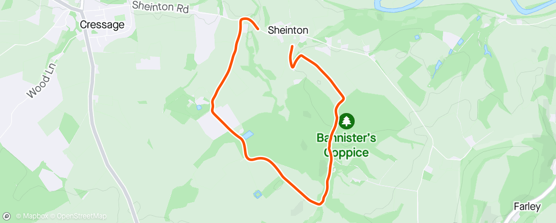 Mapa da atividade, Shineton Steeplechase