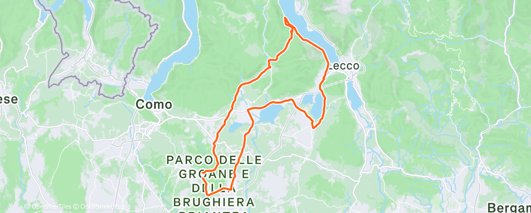 Map of the activity, Pedalata mattutina