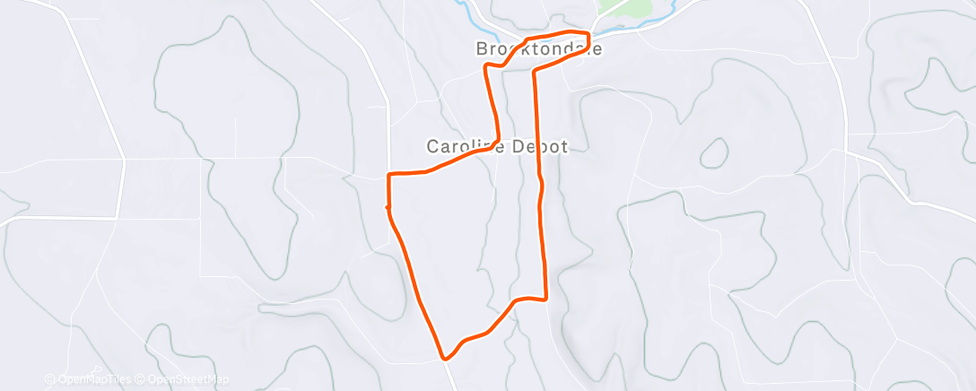 Map of the activity, Afternoon Run