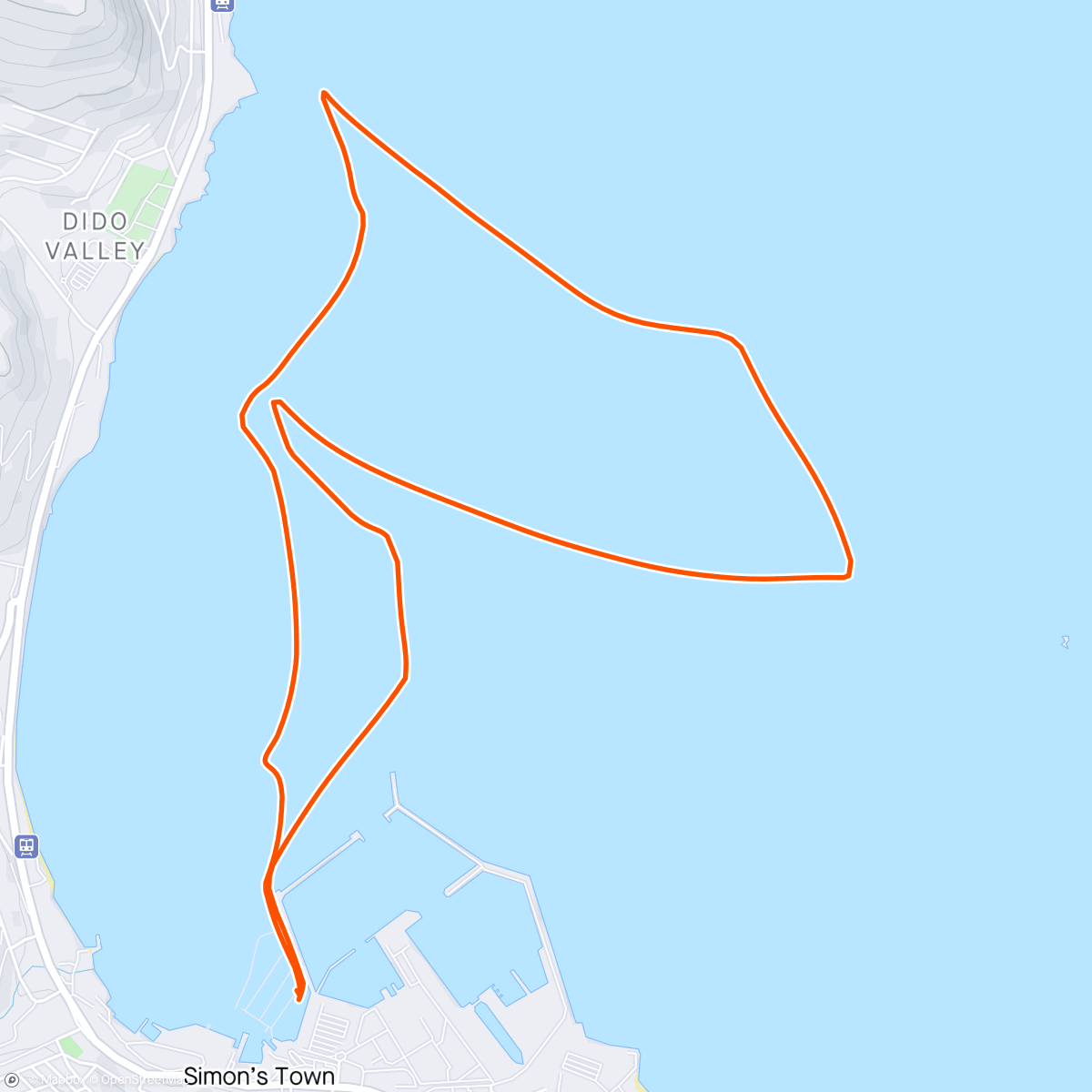 Map of the activity, Sunday Sail