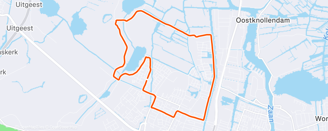Map of the activity, Afternoon Run
