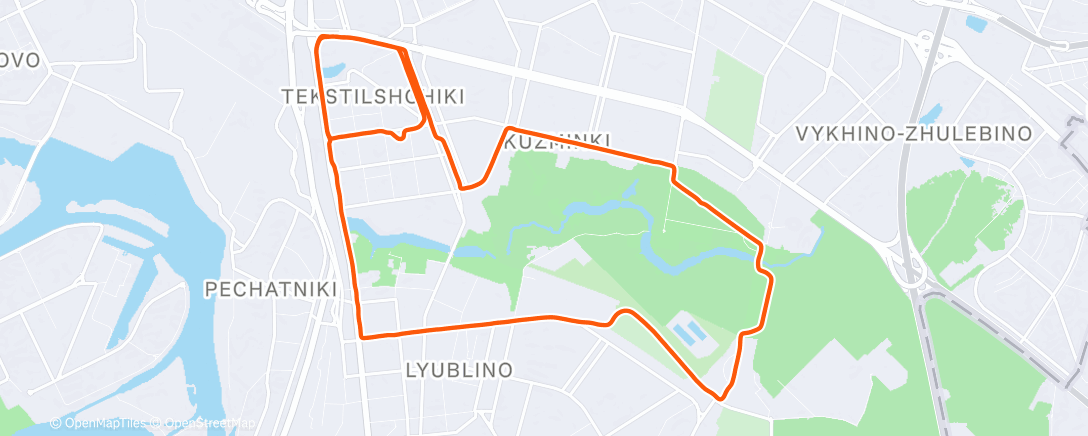 Map of the activity, Morning Run