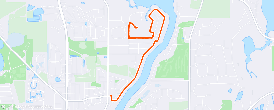 Map of the activity, Wednesday Afternoon Run