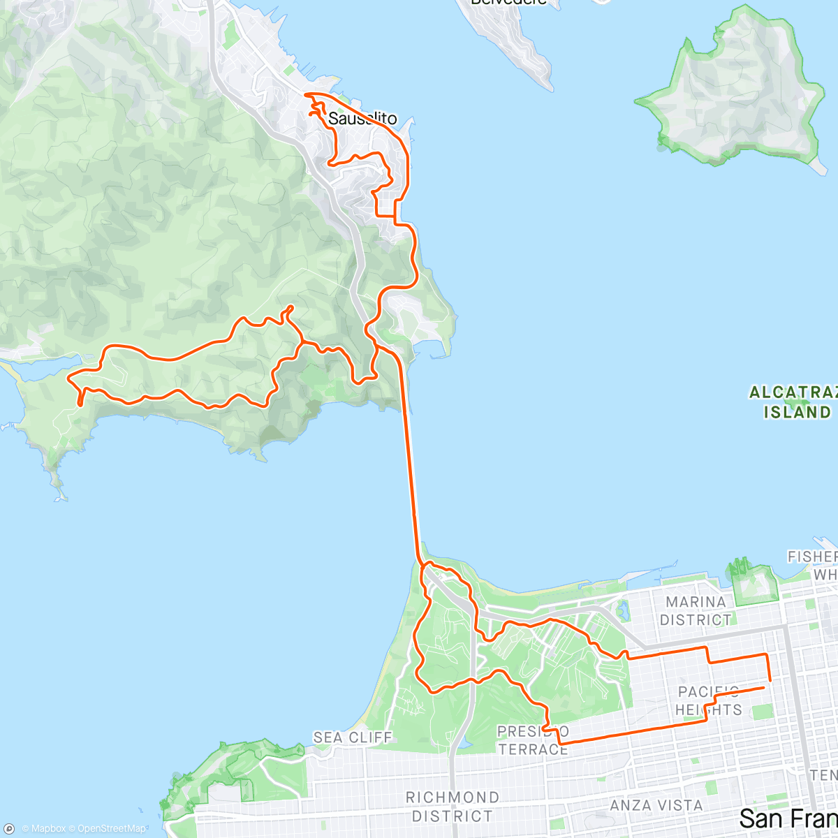 Mapa de la actividad (Sausalito)