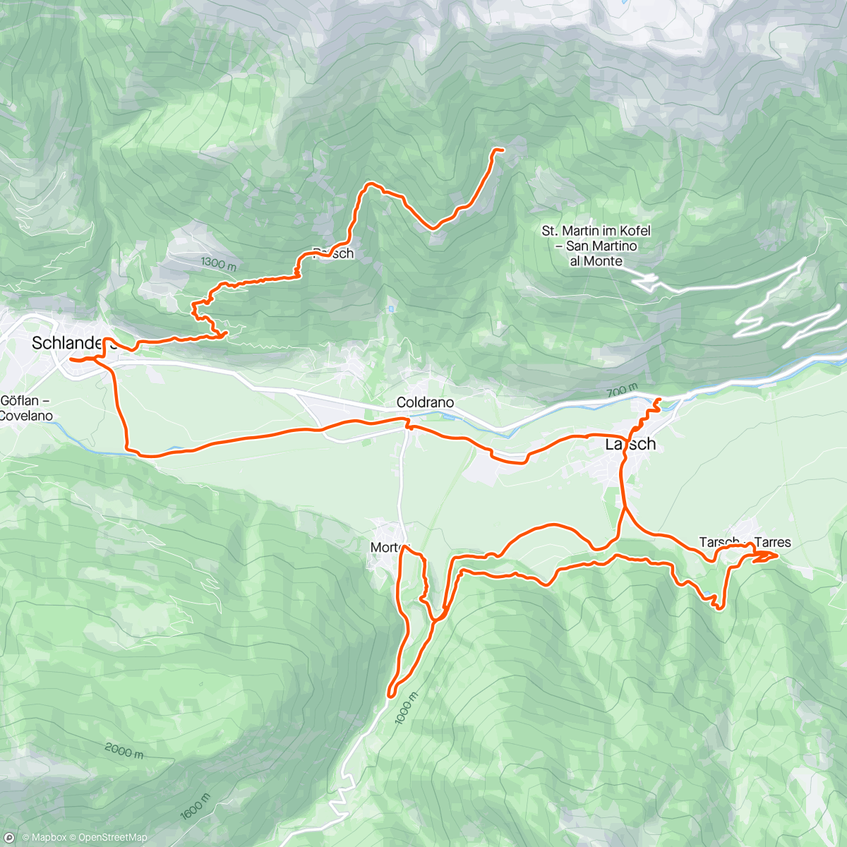 Map of the activity, Panorama im Schnee