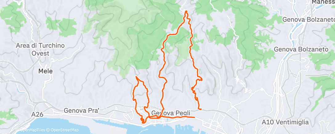 Map of the activity, Sessione di mountain biking mattutina