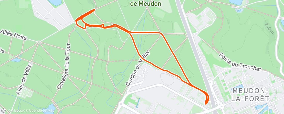 Map of the activity, Course à pied le matin