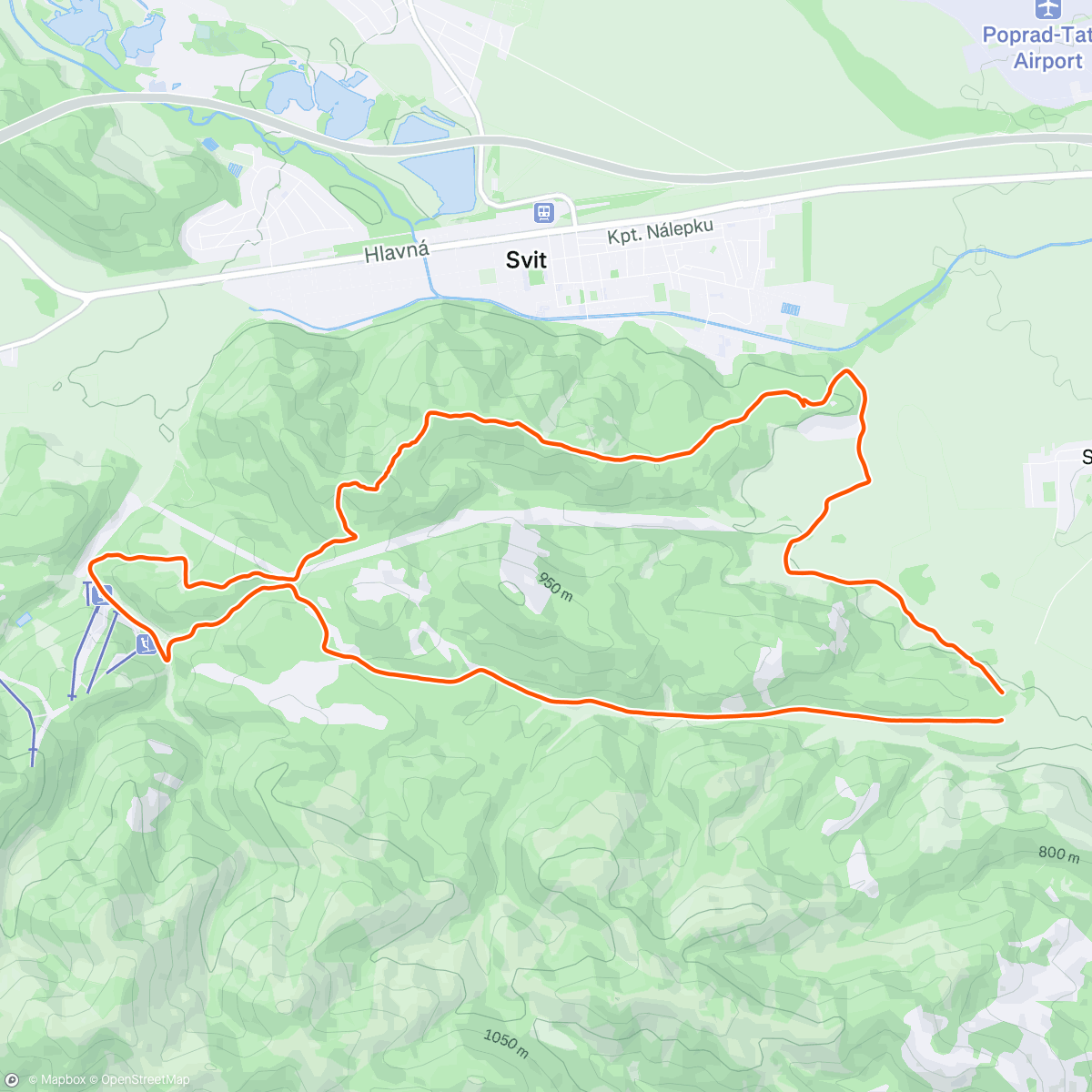 Map of the activity, Cez Smolníky s partiou ❄️💪
