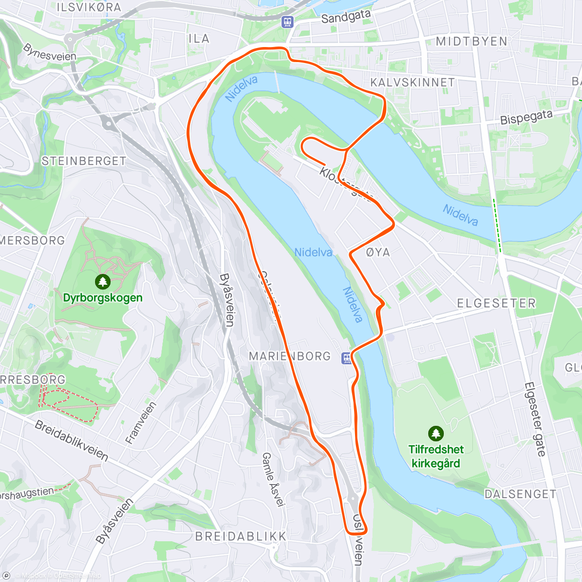 Map of the activity, 🏃‍♂️ Trønderjogg, 10 km 🏃‍♂️