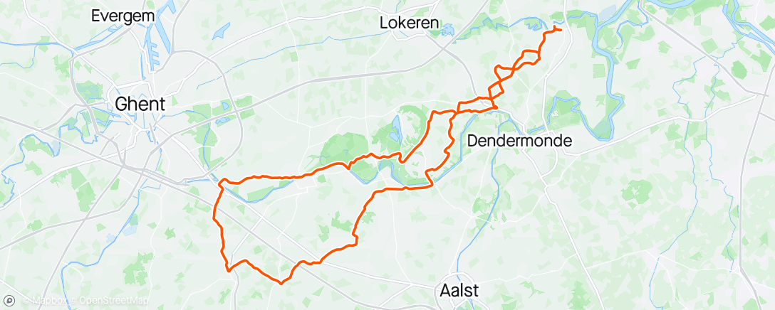 Mapa da atividade, 53x11. Oosterzele