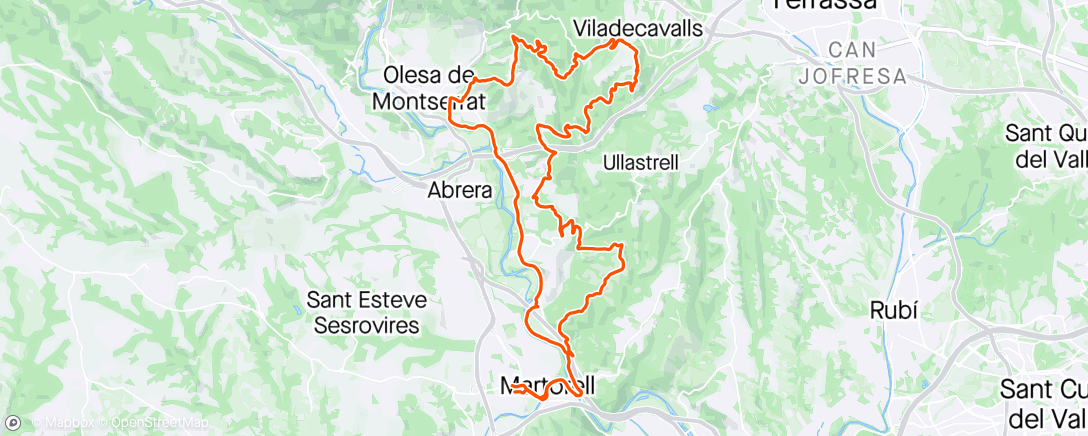 Map of the activity, Bicicleta de montaña eléctrica matutina