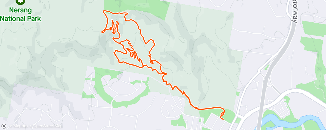 Map of the activity, Nerang MTB with Brooke