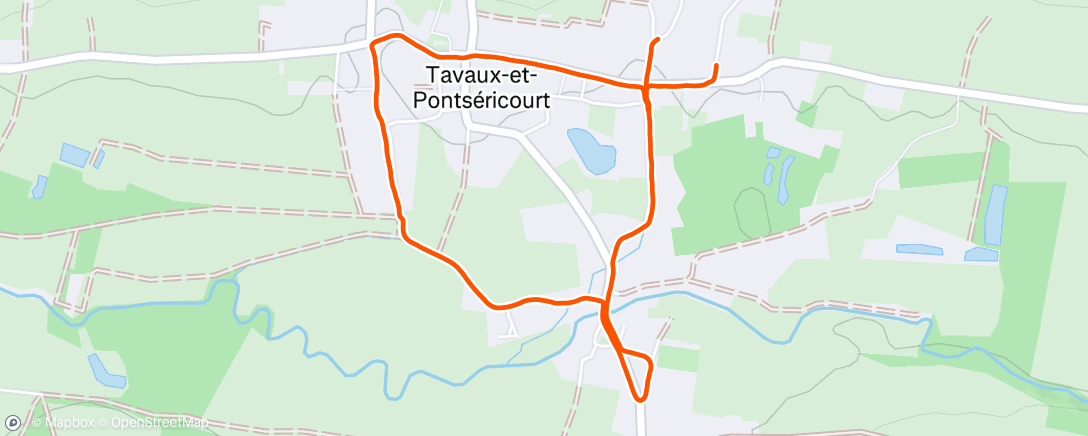 Map of the activity, Course à pied en soirée