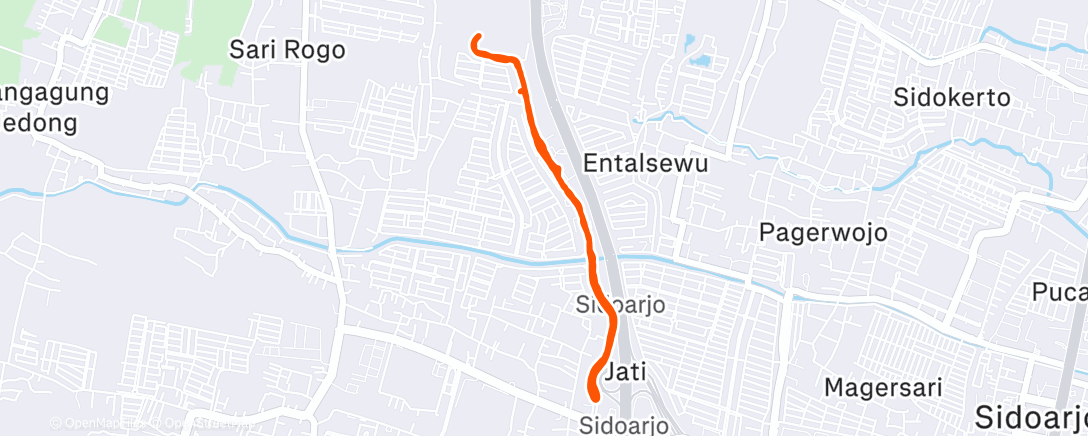 Map of the activity, Morning Run