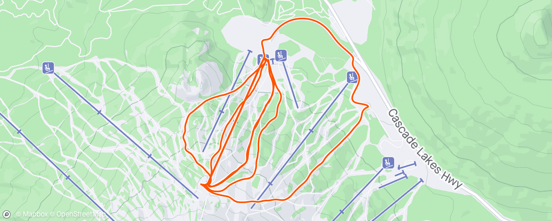 Map of the activity, Slopes - A morning snowboarding at Mount Bachelor