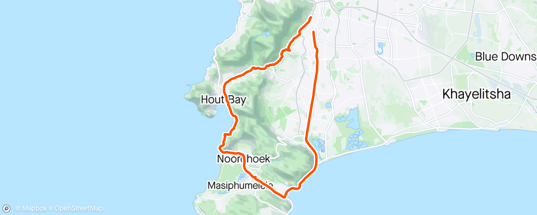 Map of the activity, Two Oceans Ultra 56K